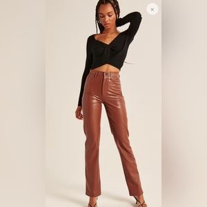 Abercrombie Vegan Leather 90s Straight Pant